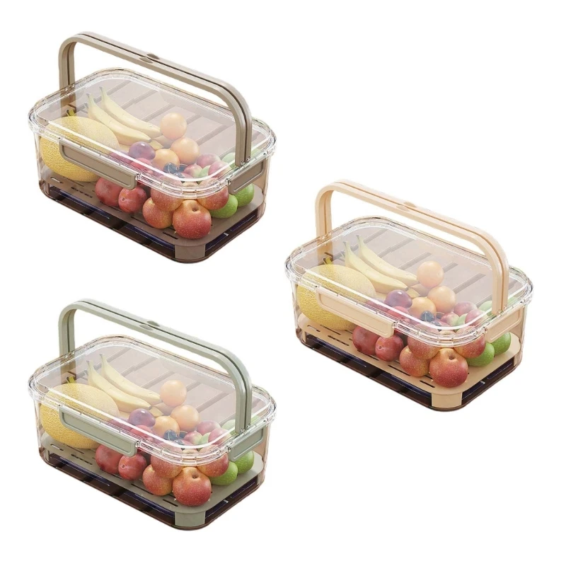 

Lightweight Lunch Container Efficient Storage Box Convenient Fruit Organizers Case Crisper Container with Lid L21C