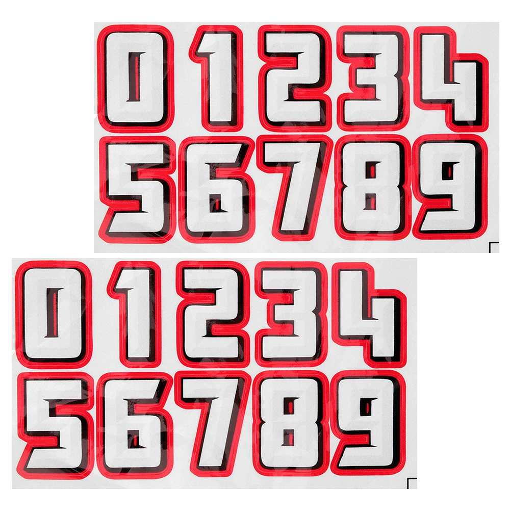 2 Sets Number Stickers Self Adhesive Reflective Film Durable Helmets Softball Football Baseball Suitable Daily Train