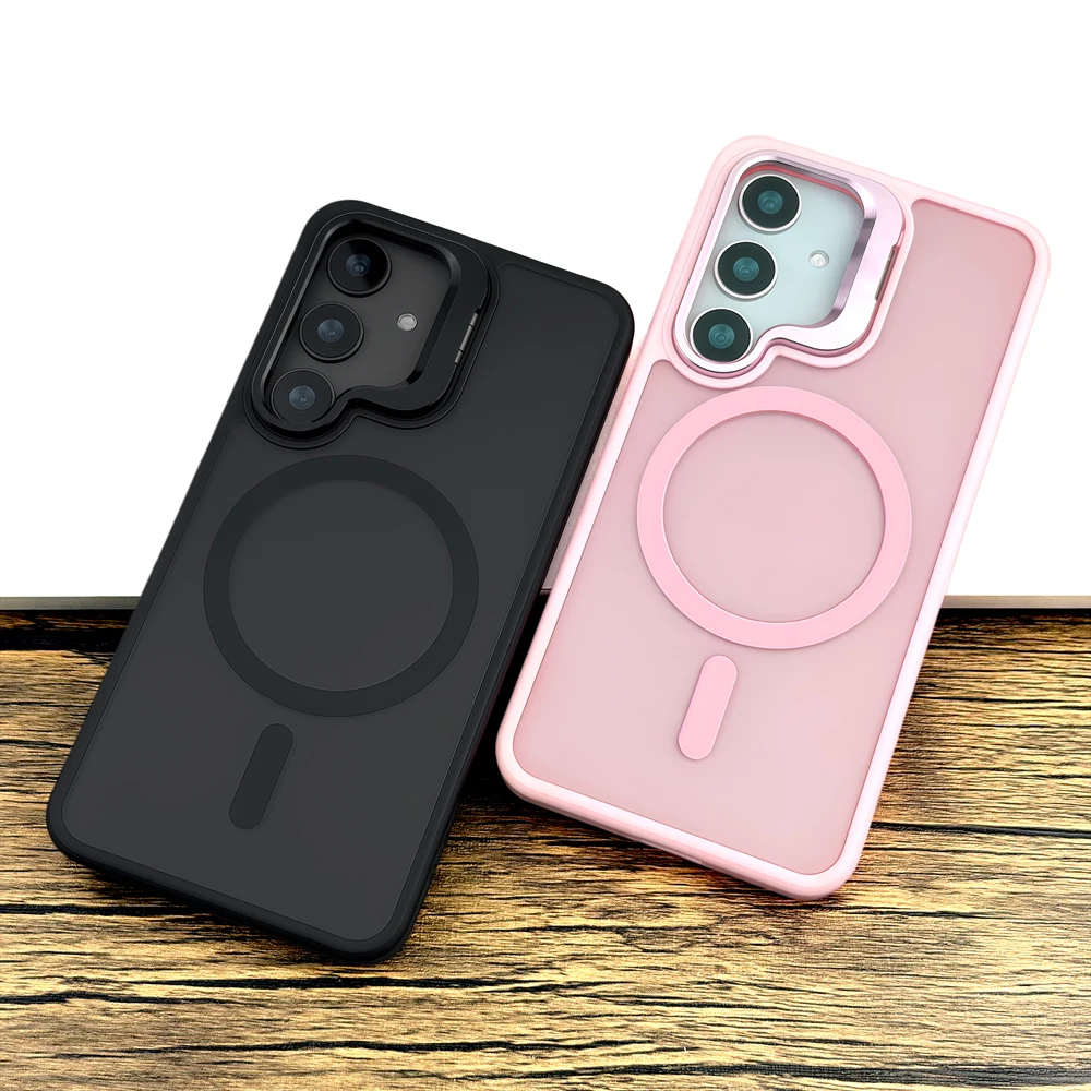 Luxury Matte Translucent Case with Magsafe Stand Cover