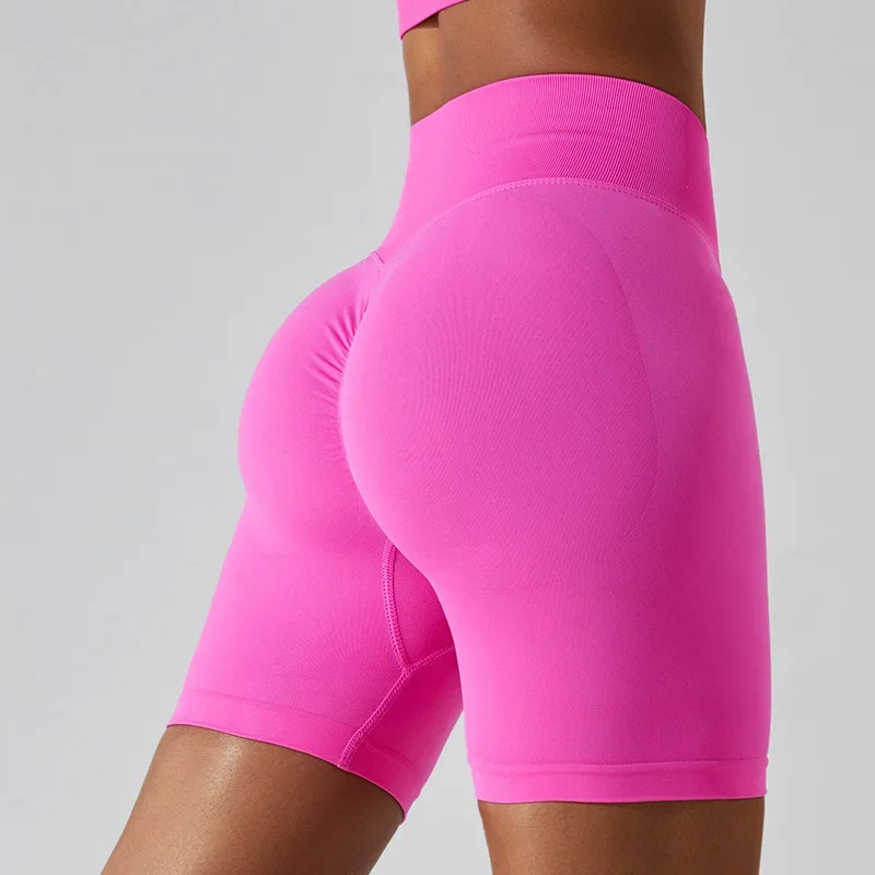 Seamless Yoga Shorts Women Fitness Running Cycling Shorts Quick Drying Breathable Sports Leggings High Waist Workout Gym Shorts