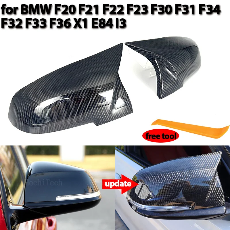 

Rearview Mirror Cover Wing Side Mirror Cap Fit For BMW F20 F21 F87 M2 F23 F30 F32 F33 F34 F36 X1 E84 i3 i3S Real carbon fiber