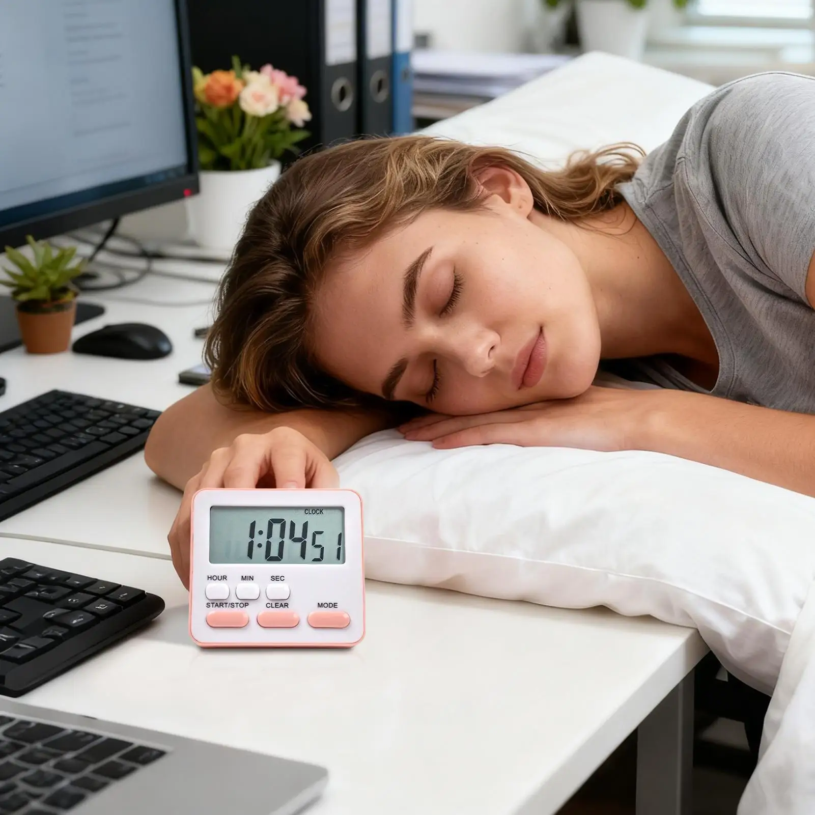 Digital Display Kitchen Timer and Stopwatch with Countdown & Alarm