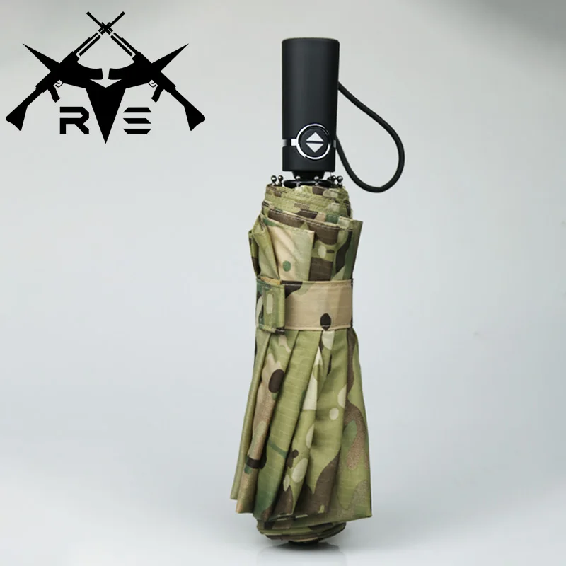 Ronson Camouflage Tactical Umbrella Automatic Umbrella Camouflage MC Pattern CLASSIC Travel Outdoor For Tactical Umbrella