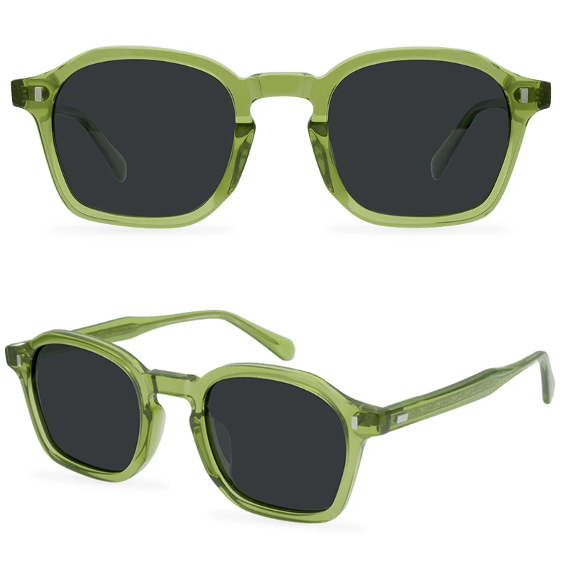 

Retro Women Polarized Sunglasses Men Acetate Customized Eyewear Square Brand Design