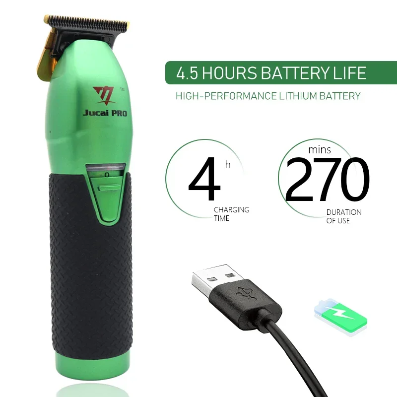 JUCAI Pro New Professional Clipper Hair Trimme Ultra-thin "0 Tooth Pitch" Sculpting 7200RPM High Quality Charging Wireless Hair 5