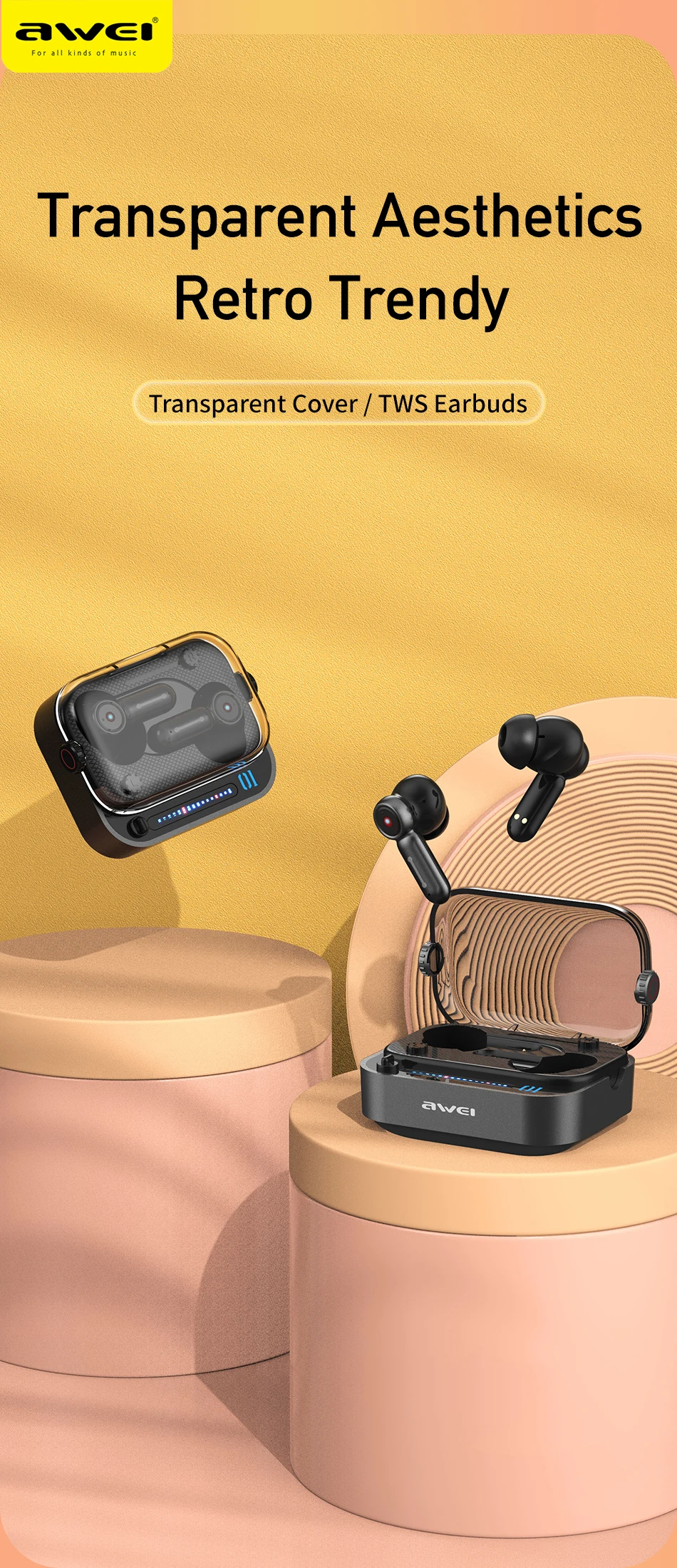 Awei T58 TWS Wireless Earbuds 1