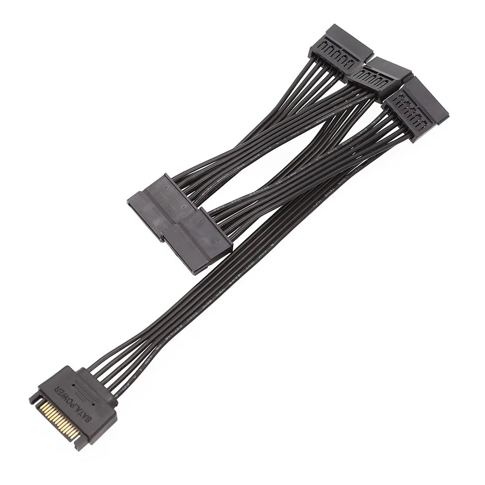 4 Pin Male to SATA 15 Pin Female Power Supply Cable with 1 to 5 Cord for Hard Drive IDE Molex to 5-Port 15Pin SATA Power, 30 Inch Description Image.This Product Can Be Found With The Tag Names 4 pin, Computer Cables Connecting, Computer Peripherals, PC Hardware Cables Adapters