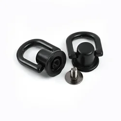 Versatile Metal D - Ring Stud Rivet Buckle for DIY Crafts and Accessories (Black)