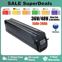 Batterie rechargeable au lithium 36V/48V 20Ah 15Ah 18650 avec BMS intégré 30A pour kit moteur Bafang Silverfish 250W-1000W avec chargeur 2A 1