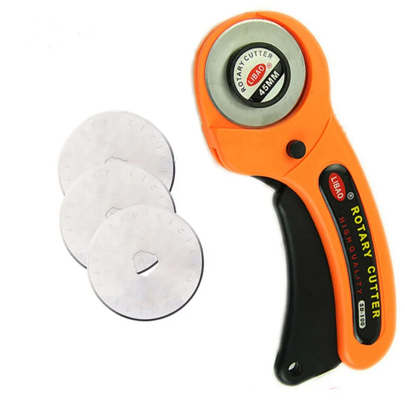 Leather Craft Tools Leather Sewing Tools Craft Cutting Tools LeatherCraft 45mm Rotary Cutter Leather Cutting Tool Fabric Cutter Circular Blade DIY Patchwork Sewing Quilting Fit Olfa Cut