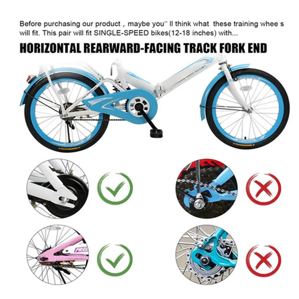 Description Picture 5 of itemChildren Bicycle Auxiliary Wheel 12/14/16/18/20 Inch Kids Bike Training Wheels Side Balance Wheel Bicycle Stabiliser Mounted Kit