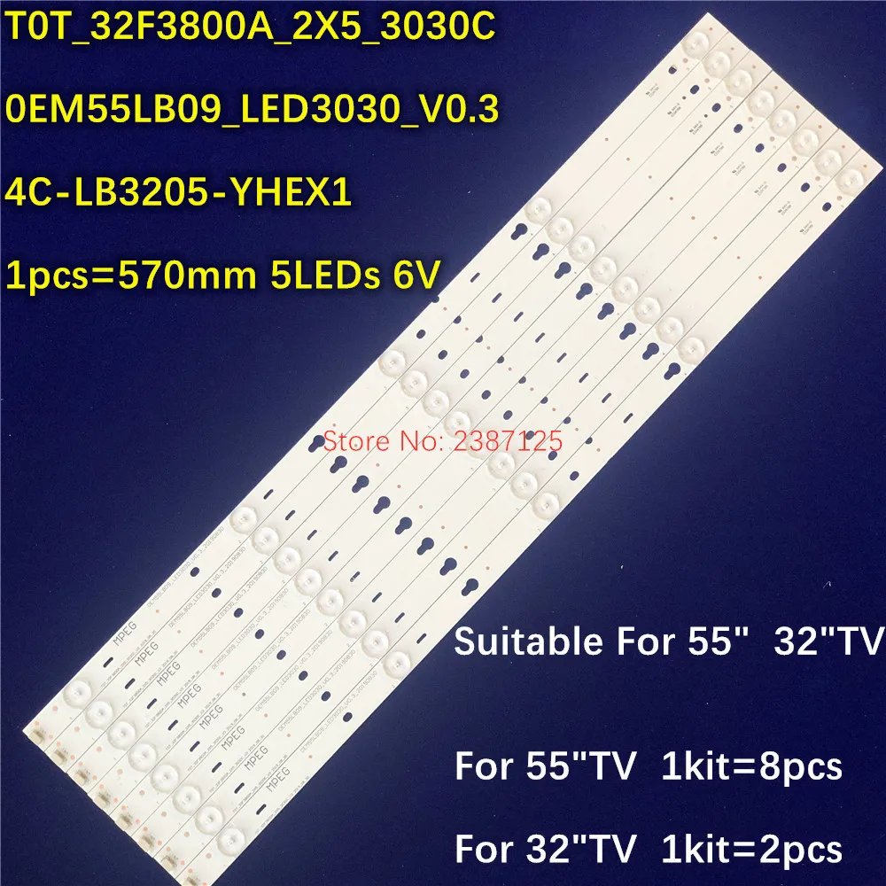 

LED strip 5lamps 0EM55LB09_LED3030_V0.3 TOT-32F3800A-2X5-3030C-V3 for 32" 55" TV L55F3303B D55A710 LD55A810L 55S100 L55F3800A