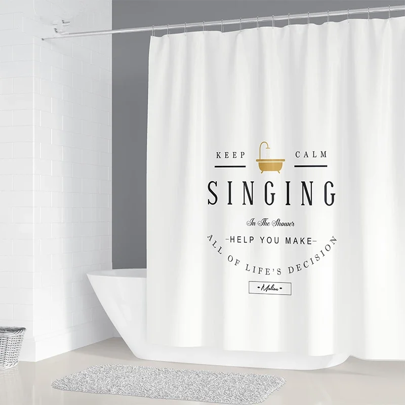 Shower Curtains Geometric Nordic Chandelier Printing Bathroom Shower Curtain Polyester Waterproof Home Decoration Curtain with 12 Hooks
