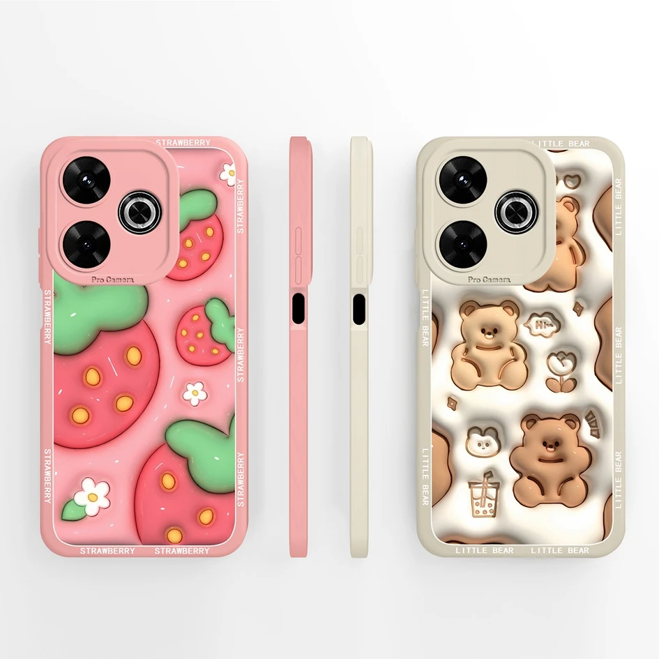 Aesthetic Durable Shockproof Silicone Phone Case with Pretty Flower Design