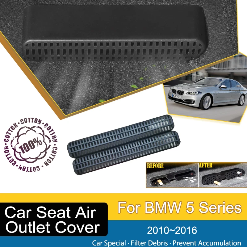 

Car Air Condition Vent Covers For BMW 5 Series F10 F11 2010~2017 ABS Under Seat Protective Film Moulding Outler Auto Accessories