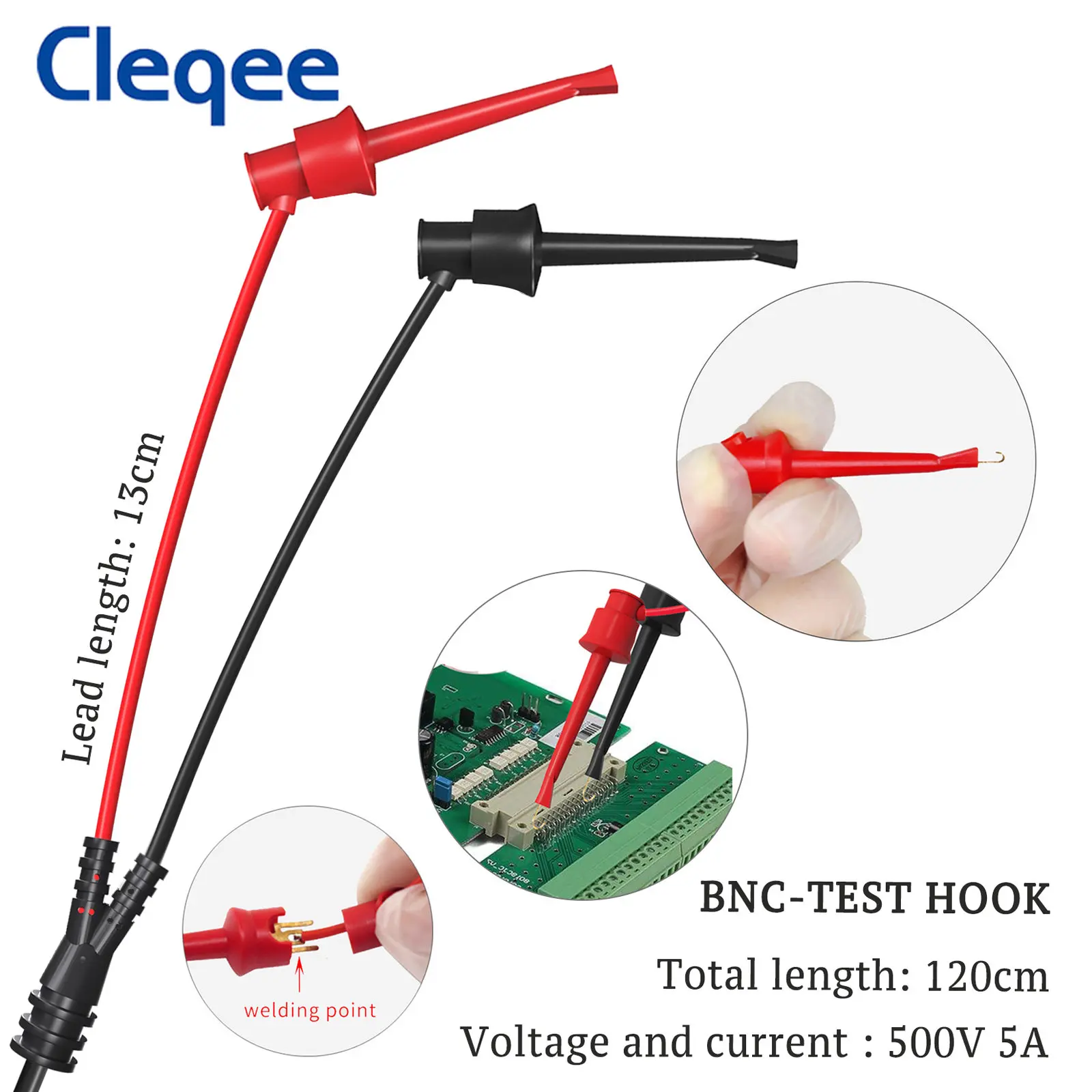 Cleqee P1197B BNC Test Leads Kit Test Hook Alligator Clip 4mm Banana Plug to Q9 Male Plug Cables Oscilloscope Probe Wire Set