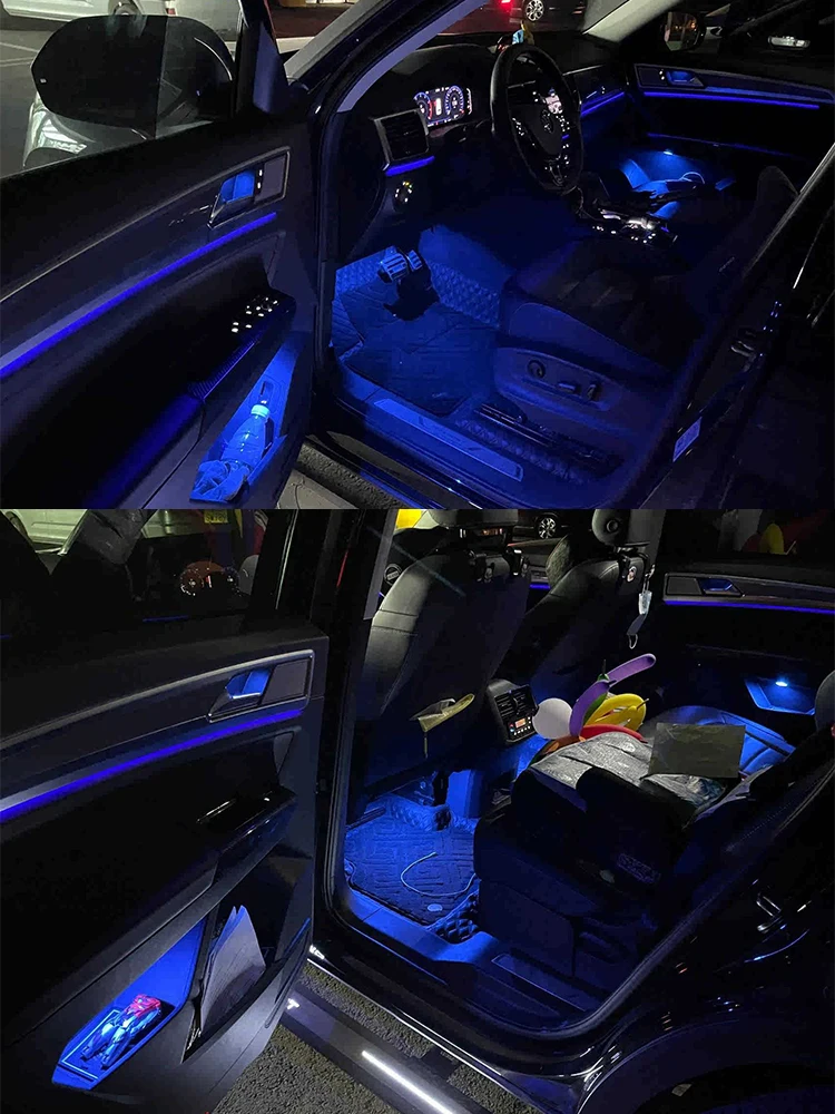 For Volkswagen Atlas ambient light RGB ambient light 64 color cartridge Upgrade the illuminated decorative strip Weiran