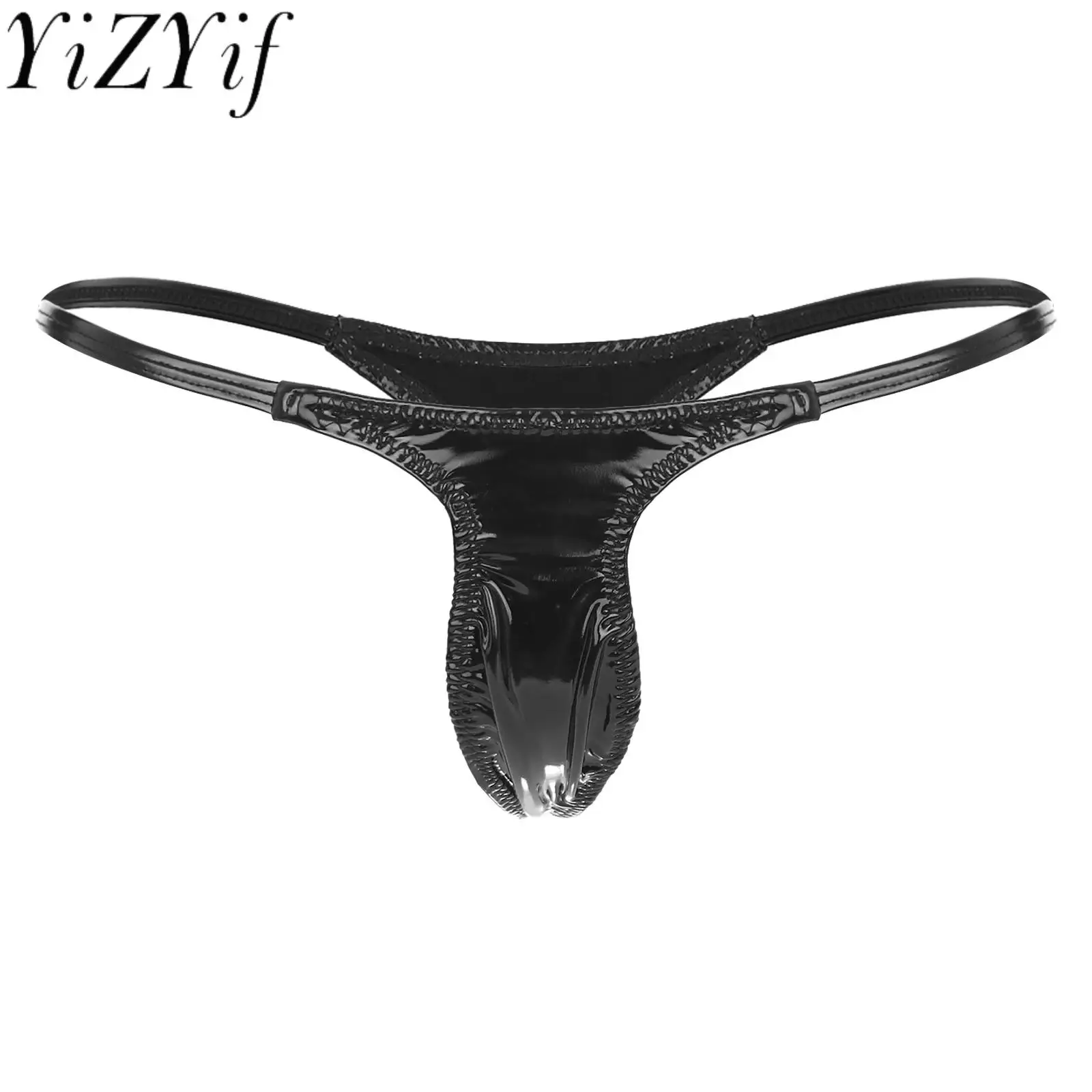 

Womens Lingerie G-string Thong Micro Panties Wet Look Patent Leather T-back Low Rise Briefs Underwear Female Thongs Underpants