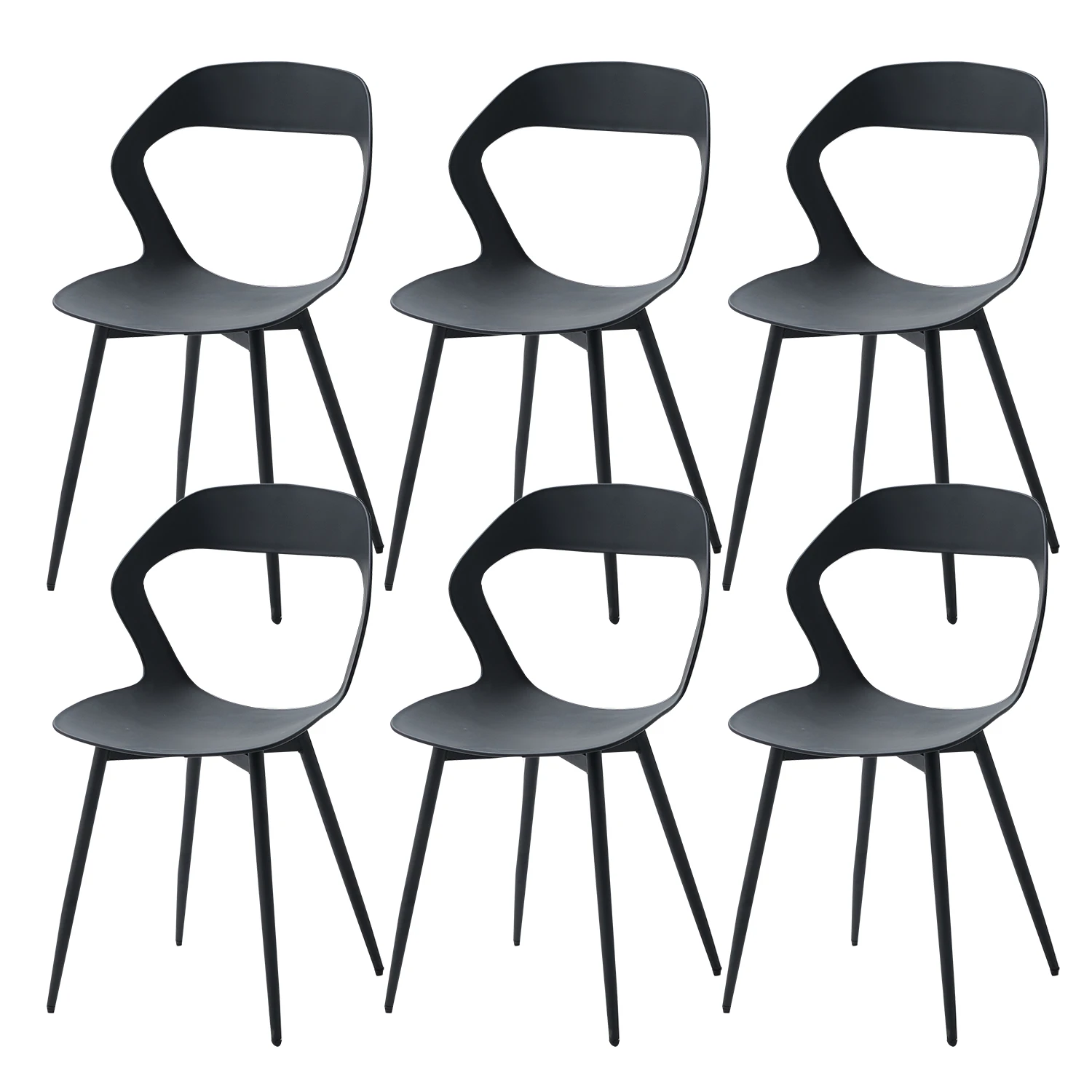 Set mit 4/6 Skandinavien-Esszimmerstühlen für Esszimmermöbel, Stuhl, nordischer Designer, kreativer Haushaltsstuhl mit Rückenlehne