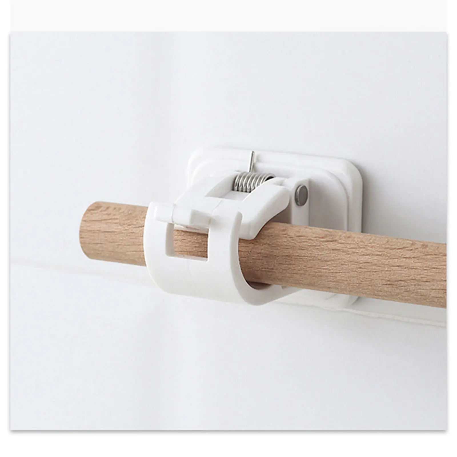 Curtain Rod Bracket 2pcs Plastic Self Adhesive Drapery Hook Curtain Pole Holder No Drill Easy Hang Wall Mount Towel Fixing Hooks