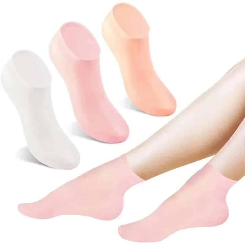 

1Pair Silicone Socks Feet Spa Moisturizing Gel Sock Exfoliating and Preventing Dryness Cracked Foot Skin Care Anti Sock