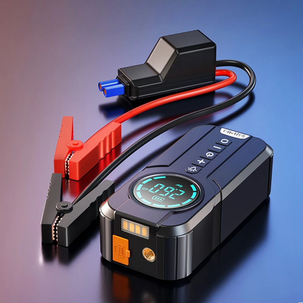 

Car Jump Starter 4 In 1 Air Pump Power Bank Lighting Compressor Cars Battery Starters Starting Booster Tyre Inflator Start-up