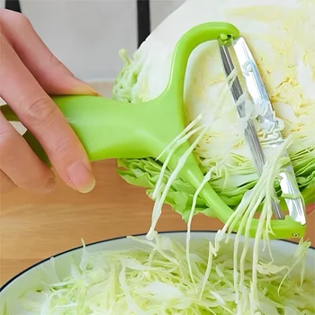 Trituratore di cavolo Pelapatate in acciaio inossidabile Bocca larga Insalata di frutta Grattugie per patate Coltello da cucina Gadget da cucina 1