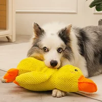 1pc Large Duck Design Pet Grinding Teeth Squeaky Plush Toy, Durable Chew Toy For Dog Interactive Supply 1