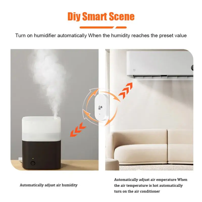 Temperature Humidity Sensor Temperature Humidity Meter 1Pcs Tuya ZigBee 3.0 Temperature Sensor Real-time Humidity Detector Portable Battery Powered Smart Home Alexa Google Home