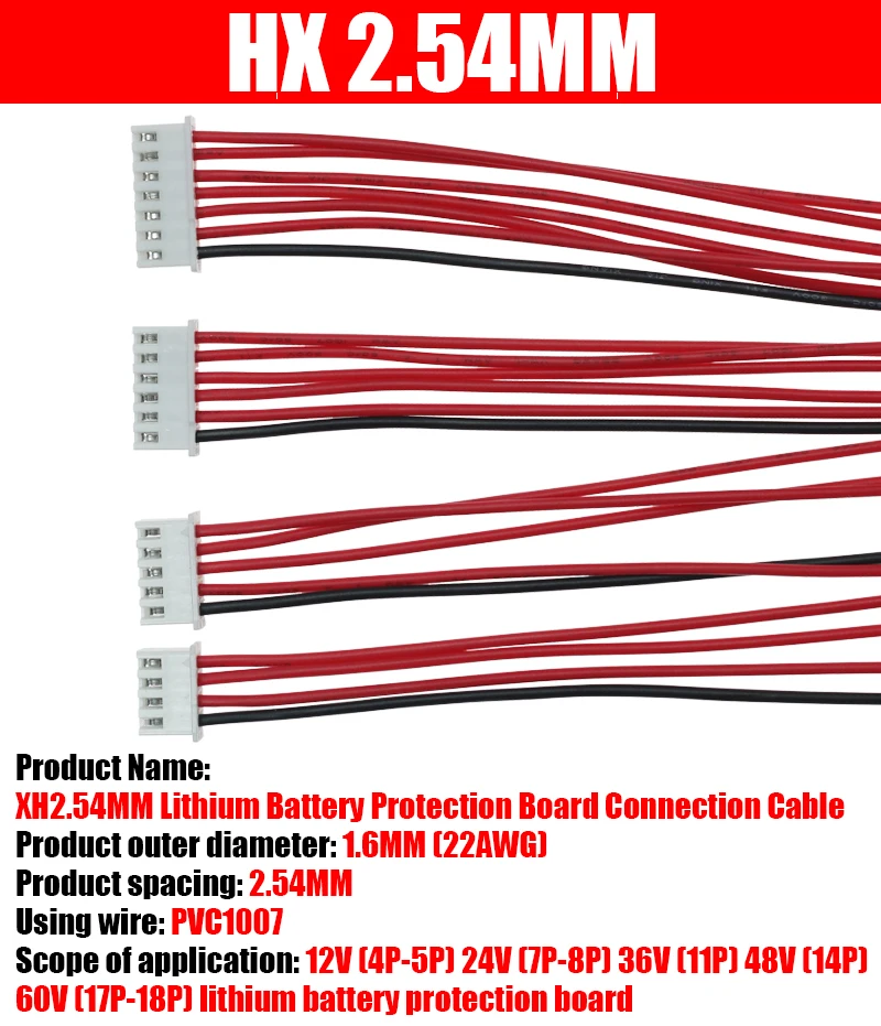 3PIN-18PIN Balance cable wire Lithium battery protection board cable FOR 3S 4S 6S 7S 8S 10S 12S 13S 14S 16S 17S BMS Li-ion 1PCS battery protection board cable