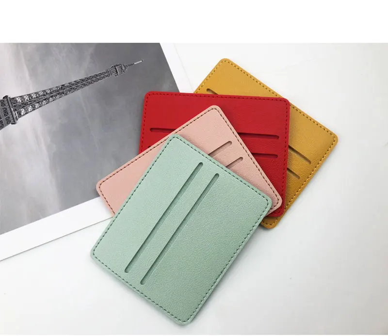 New Fashion Men Women Mini ID Card Business Credit Card Case 1 PCS PU Leather Ultra-thin Bank Case Student Meal wallet card holder card holder credit card holder credit card wallet card wallet id card holder id card case wallet card bag business card holder document card wallet