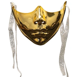 Elegant Masquerade Beauty Mask - Women's Half Face Costume Accessory for Halloween and Cosplay Parties (Goldplated)