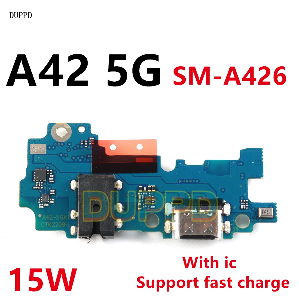 충전 보드 USB 포트+ 메인 보드 플렉스 케이블 삼성 갤럭시 A42 5G A426 A426B A426U 도크 커넥터 마더보드 15W