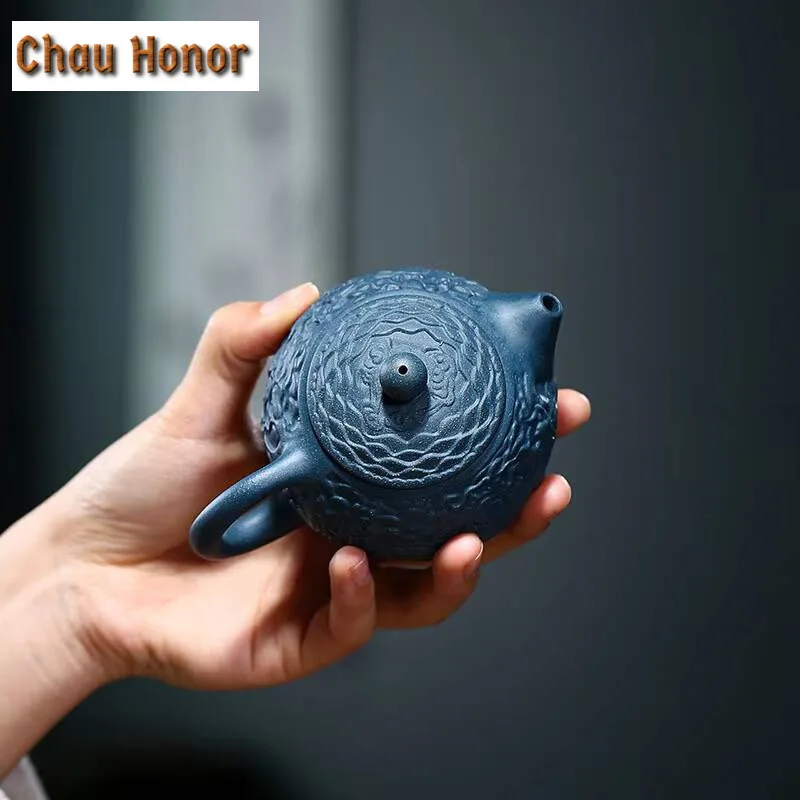 160ml Chinese Yixing Tea Pot Handmade Purple Clay Teapots Dragon Pattern Xishi Pot Beauty Kettle Customized Gifts Authentic