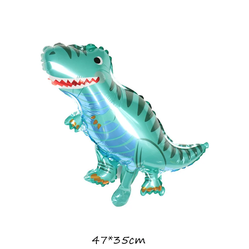 7 Stück Mini-Dinosaurier-Ballons, kleine Cartoon-Figuren: Tyrannosaurus Rex, Triceratops, Swift Raptors, Triceratops, Geburtstags-Deko-Spielzeug – Detail 2