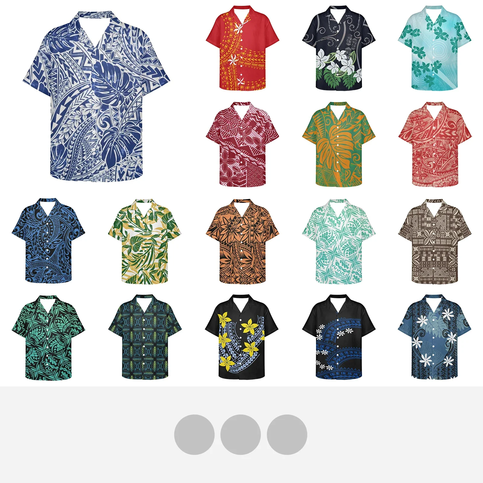 

Polynesian Tribal Fijian Totem Tattoo Fiji Prints Flower Hawaiian Shirt Men Clothes Loose Breathable Summer Male Street Casual