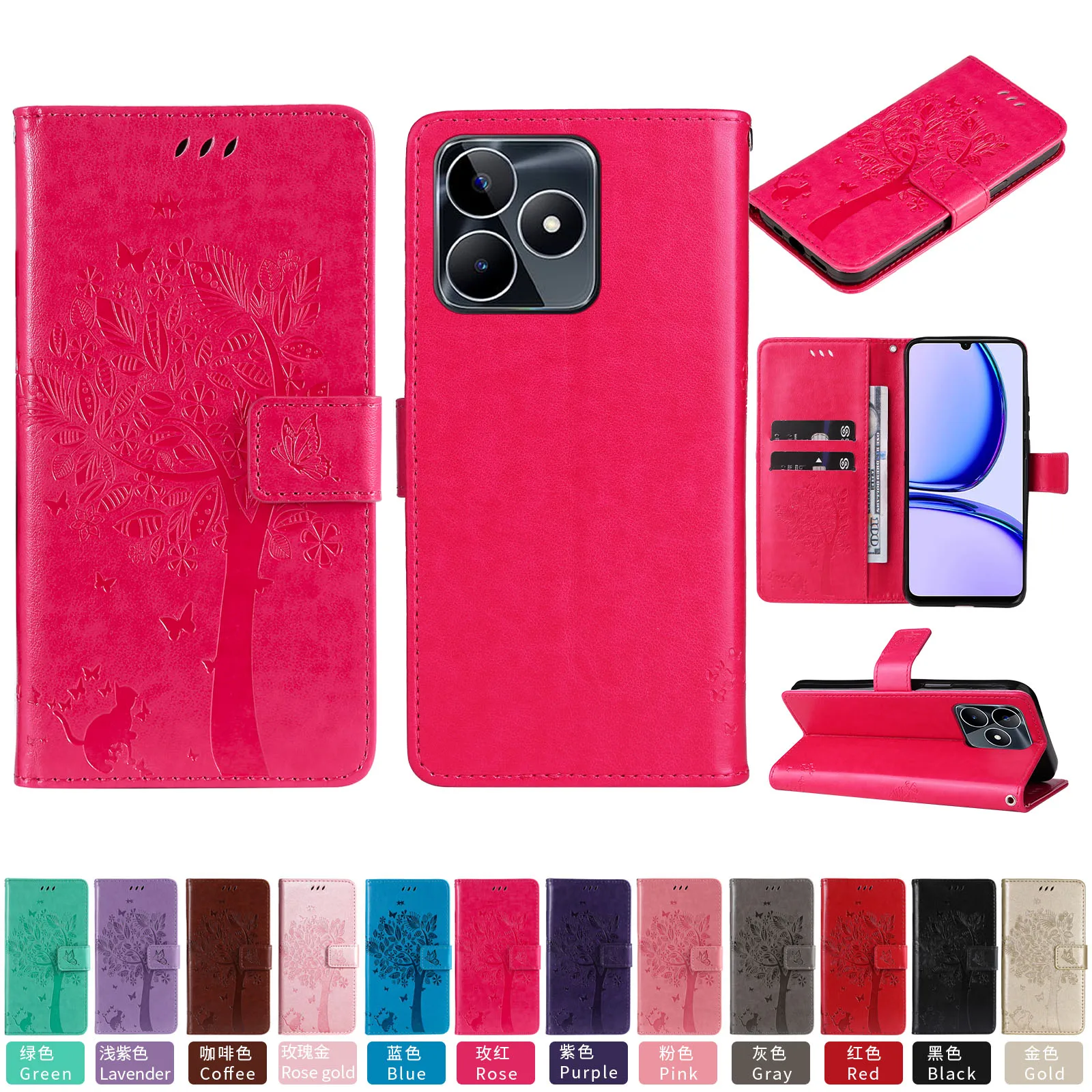 Premium Magnetic Flip Leather Wallet Case - Elegant and Functional Protective Cover
