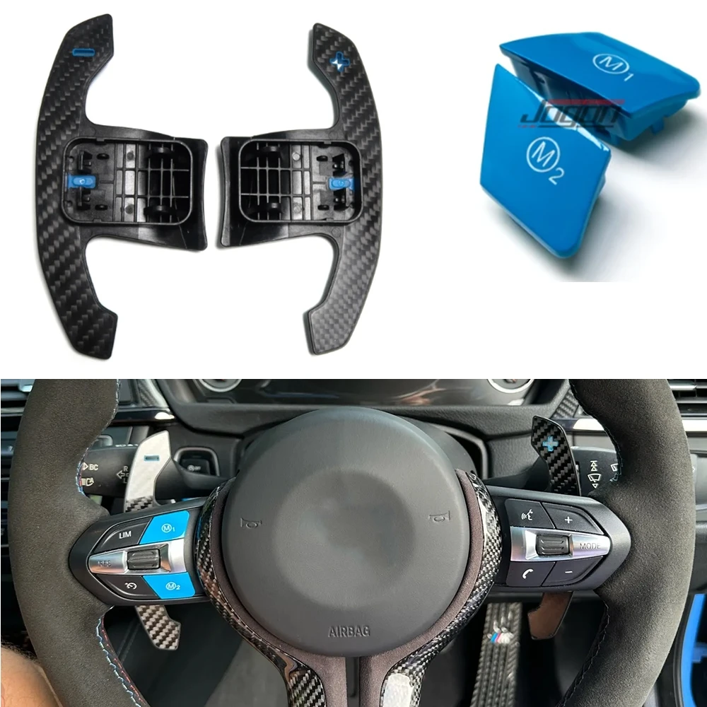 

For BMW 8 series G14 G15 G16 Coupe M8 F91 F92 F93 2018-2022 Carbon Steering Wheel Paddle Shifter Extension & M1 M2 Button Cover