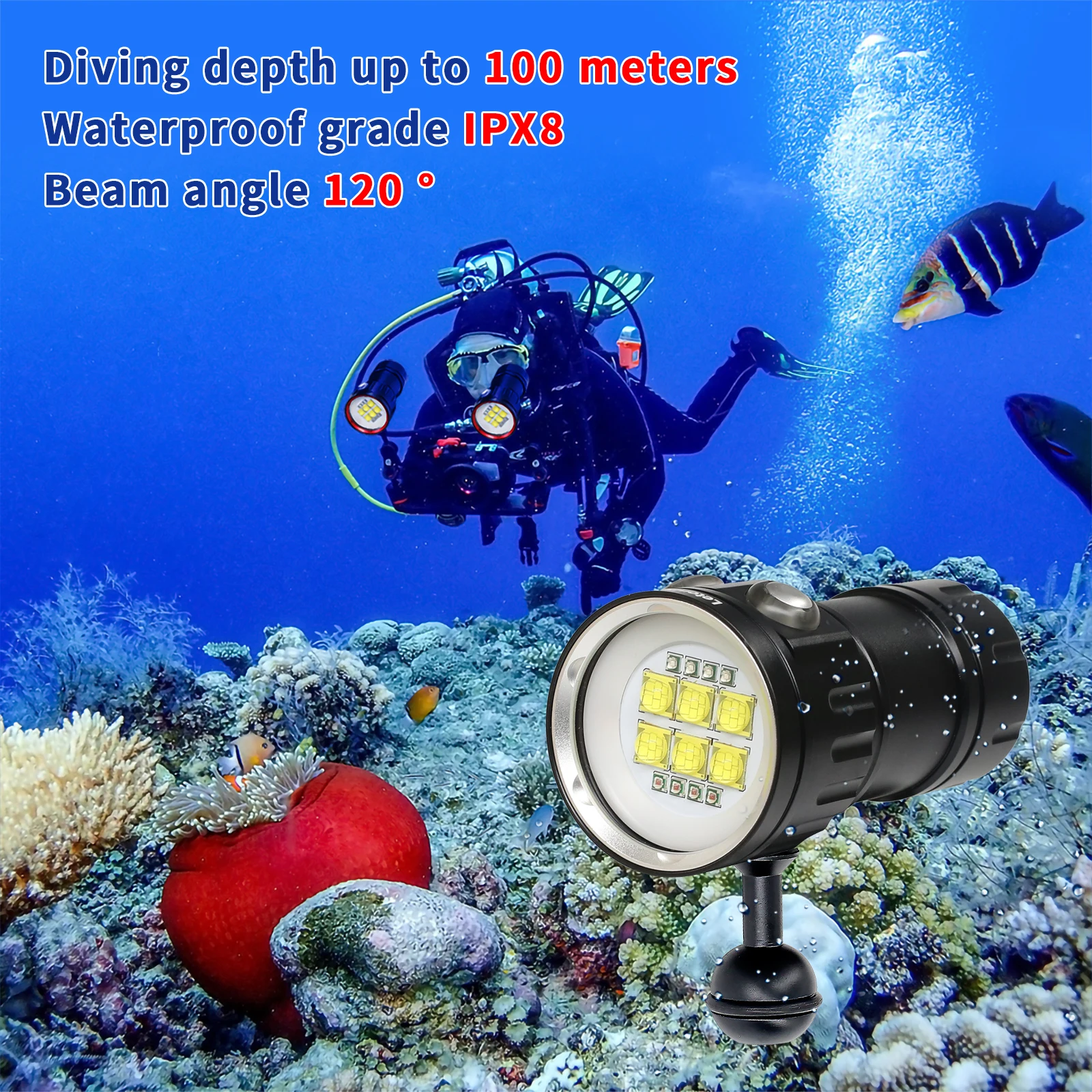 LED-Diving-Flashlight-Torch-20000Lumens-6-x-XHP70-Underwater-Lighting ...