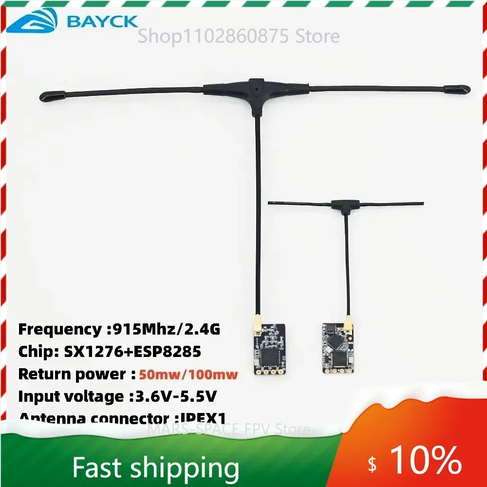 Lot de 10 Récepteurs ELRS 2.4G/915M Nano pour Drone FPV