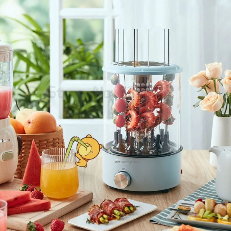 Rotating and detachable oven vertical skewers household easy to clean electric barbecue machine