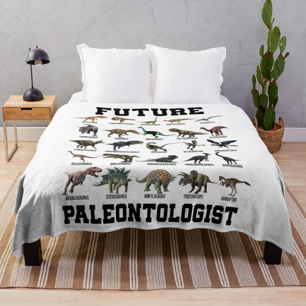 

Kids Future Paleontologist Cool Dinosaur Lover Shirt Throw Blanket Designers Blankets For Sofas Nap Blankets