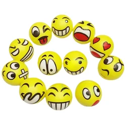 Balle à pression Smiley 6.3/7.6/10cm, 6 pièces, en PU, jouet éducatif pour enfants, balle anti Stress, éponge 