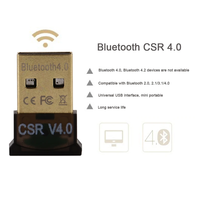 Mini USB Bluetooth Compatible Adapter V4.0 Dual Mode Wireless Dongle for Windows