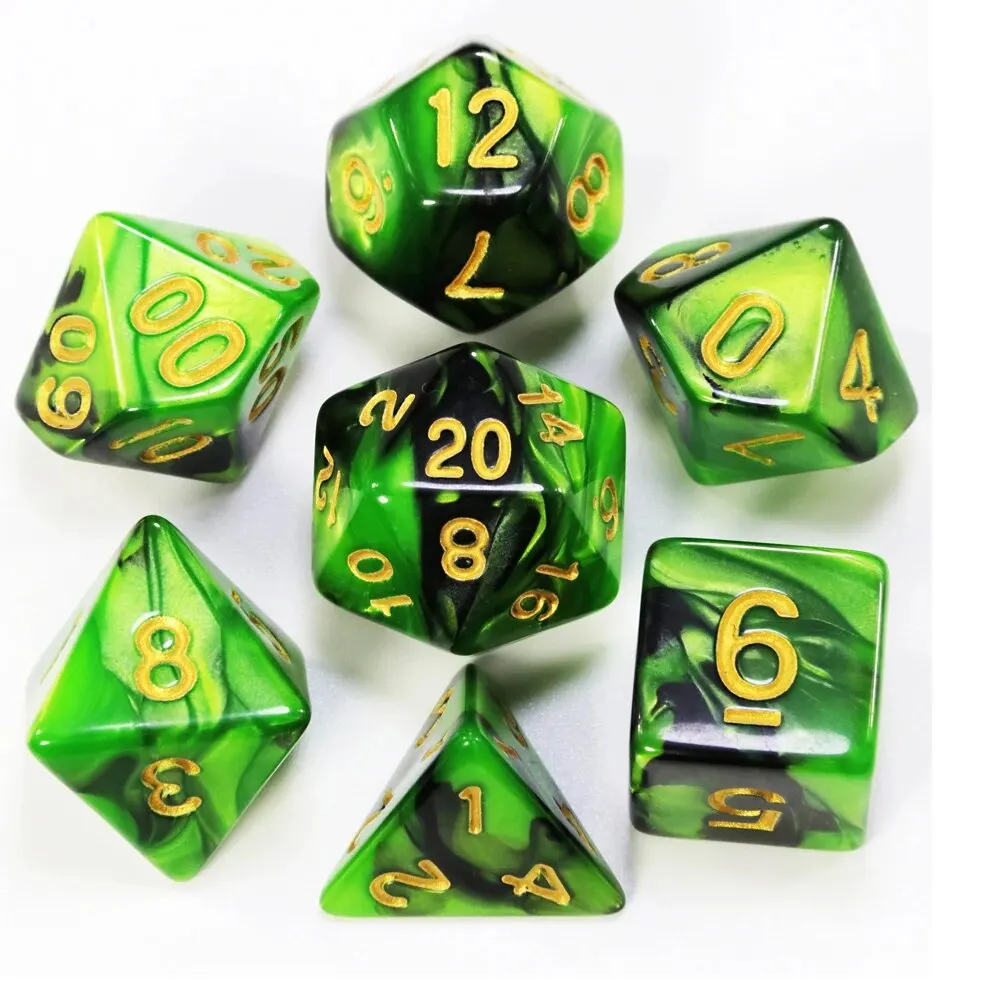 Game Dice DND Role Mixing Colours Set With Bag 9 Different Styles for Portable DND RPG TRPG Games