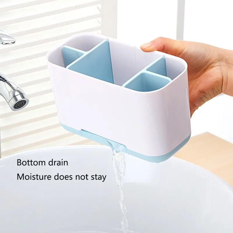 Creative Home Desktop Storage Box Bathroom Finishing Grid Storage Box Plastic Toothbrush Rack Washstand Storage Box 3
