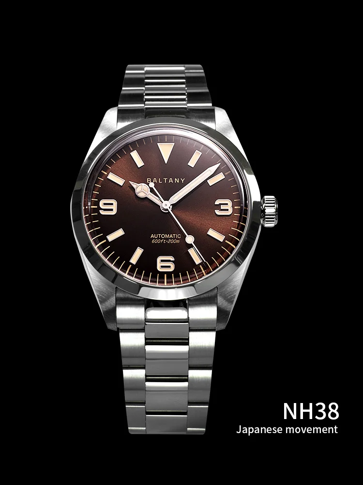 Baltany S4056 NH38 エクスプローラーオマージュ 新品未使用 Baltany S4056 36mm Explorer Homage Watches Brushed Bracelet