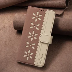 Magnetic Leather Wallet Card Holder Case - Elegant and Durable Design - Samsung A14 (4G 5G) (Brown)