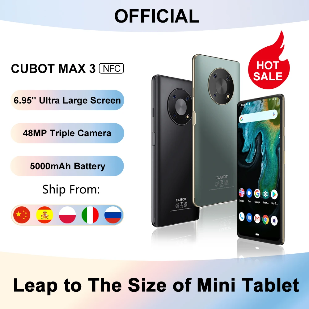 tmobile android phones Cubot MAX 3 Smartphone 6.95" Ultra Large Full Screen Mini Tablet Mobile Phone 48MP Triple Camera 5000mAh Celular NFC Android 11 best rated android cell phones