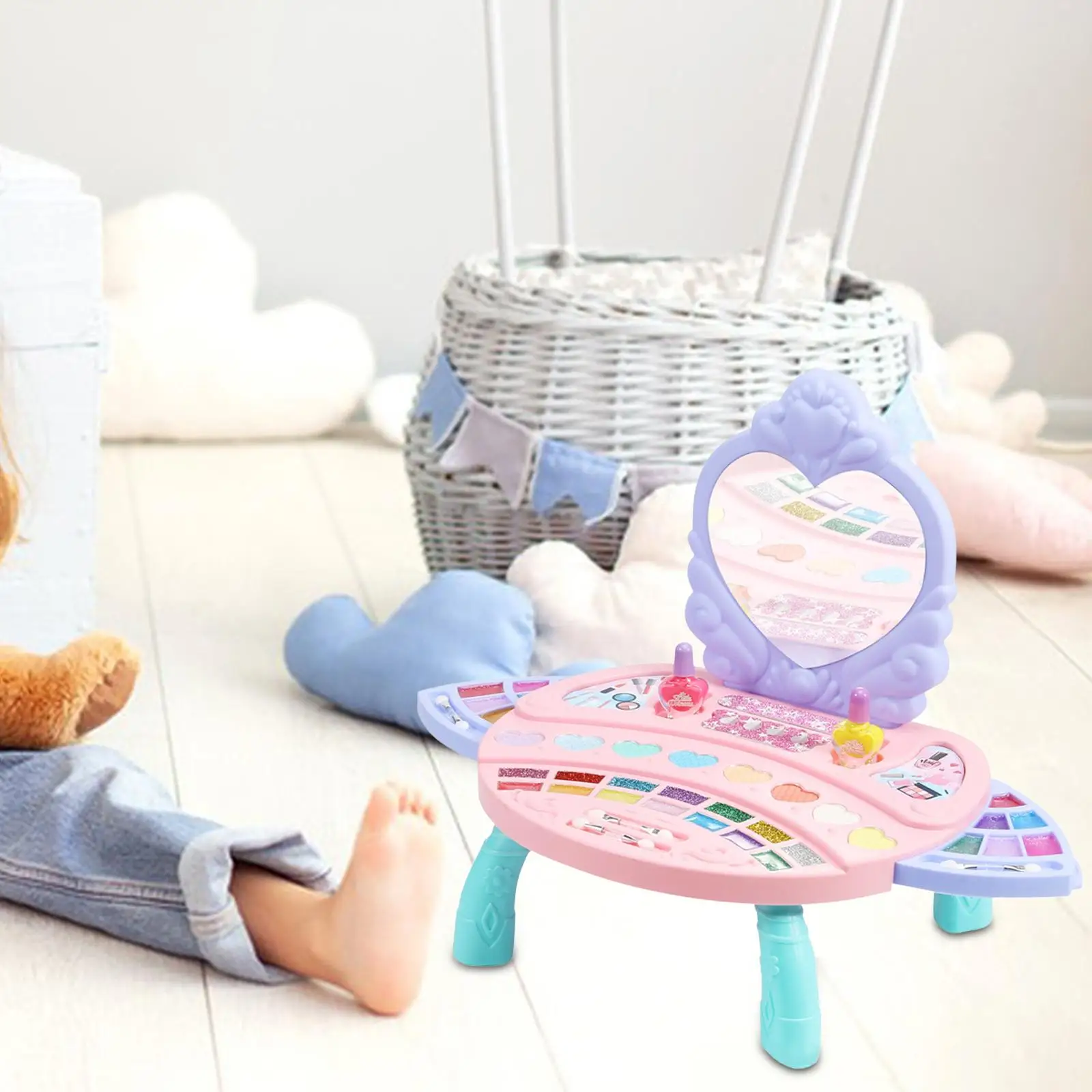 Kids Makeup Kit Makeup Set Pretend Play Toy Mirror Toy Cosmetics Make up Set for 6~12 Years Olds Children Kids Xmas Gifts